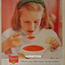 1958 Campbell Tomato Soup Ad cute little girl model.