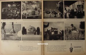 1958 Champion Spark Plug Ad vintage advertisement