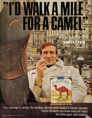 1968 Camel cigarette Ad I'd Walk A Mile For A Camel!