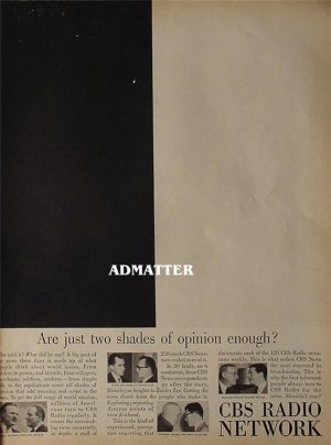 1958 CBS Radio Network Ad vintage radio advertisement