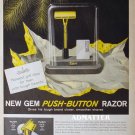 1958 Gem Push-button Razor Ad awesome advertisement