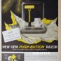 1958 Gem Push-button Razor Ad awesome advertisement