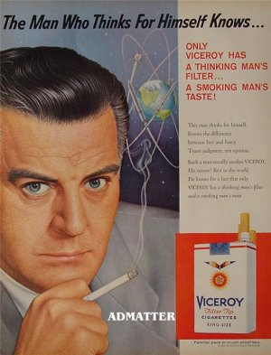 1958 Viceroy Cigarette Ad Space theme tobacco Ad Sweet!