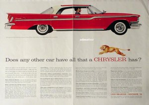 Huge 1959 Chrysler Windsor  Flying Lion-Hearted Car Ad!