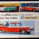 1959 Ford Ranchero Truck/Car Ad HUGE 1958 advertisement