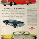1958 Chevy Car Ad Corvette Convertible Impala Bel Air