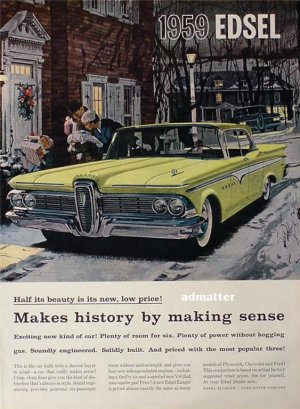 1958 Car Ad Featuring the new 1959 Edsel Ranger MINT!