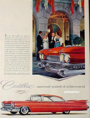 1958 GM Cadillac Car Ad Featuring the new 1959 Model!