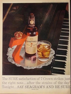 1957 Seagrams 7 Crown American Blended Whiskey Ad