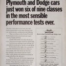 1969 Chrysler Car Ad Daytona Plymouth Dodge Test Wins