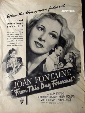 1946 Joan Fontaine From This Day Forward Rare Movie Ad