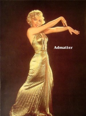 Marilyn Monroe Vintage 2-Sided Pinup Gold Dress Photo!