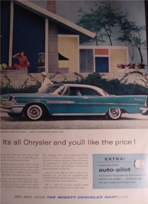 1958 CHRYSLER DARTLINE CAR AD NEAR MINT ADVERTISEMENT!