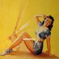 Pearl Frush Sexy Pin-up Girl Print  Sailing HOT LEGS!!