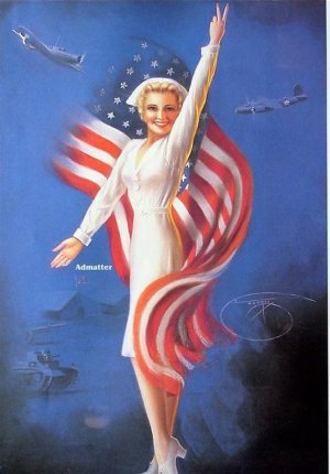 Billy DeVorss Pin-up Girl Poster  2-SIDED Patriotic!