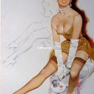 Fritz Willis Pin-up Girl Poster Drinking Wine & Smoking