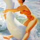 Mounted 9X12 Bill Medcalf Sexy Wet Pin-up Girl Poster!