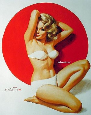 Arthur Sarnoff Pin-up Girl Poster Fire Hot White Bikini