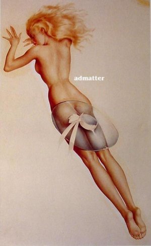 Alberto Vargas Sexy Nude Pin-up Girl Wearing only a Hat