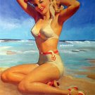 Pin-up Girl Poster Print Art Frahm Sexy  Beach Blonde