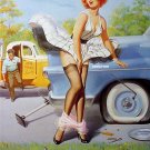 Art Frahm Pinup Girl Poster Dropped Panties!