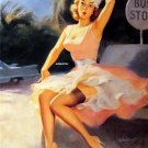 Bill Medcalf  Sexy Pin-up girl Poster waiting Bus Stop
