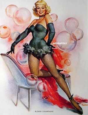 Joyce Ballantyne Blonde Champagne Pin-up Poster! Sexy!