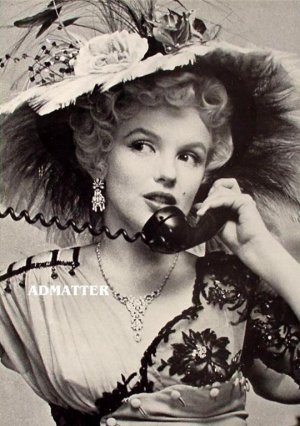 Marilyn Monroe Pinup Poster Victorian Flower Hat Dress