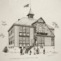 Print of Pen and Ink Drawing of First WFB School 1893