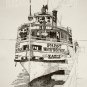 Print of Pen and Ink Drawing of Eagle Excursion Boat at Pabst WFB Inn 1889