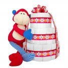Hugs and Kisses" Happy Moments Baby Girl 3-Tier Monkey Diaper Cake