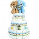 "Mama & Babies" Twin Boys 3-Tier Diaper Cake (3 Colors)
