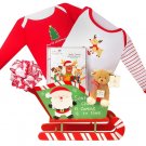 Santa Is Coming To Town Christmas Baby Gift Basket