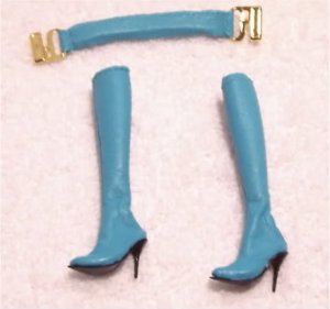 Barbie-Ensemble-Fashion Only-OOB-Teal Boots & Belt
