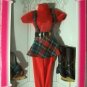 FASHION AVENUE-Barbie-1995-14361-Red Top & Plaid Jumper