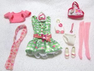 Barbie-Ensemble-Fashion Only-OOB-Dress, Scarf Plus More