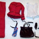 Red Pant Suit +Accesseries-Fashion Only-Barbie-Ensemble