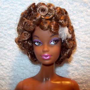 NUDE-Barbie Doll-4 Redress/OOAK-Short Curly Brunette AA