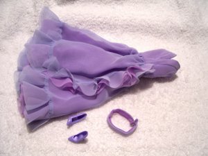 Barbie-Ensemble-Fashion Only-OOB-Purple Evening Gown