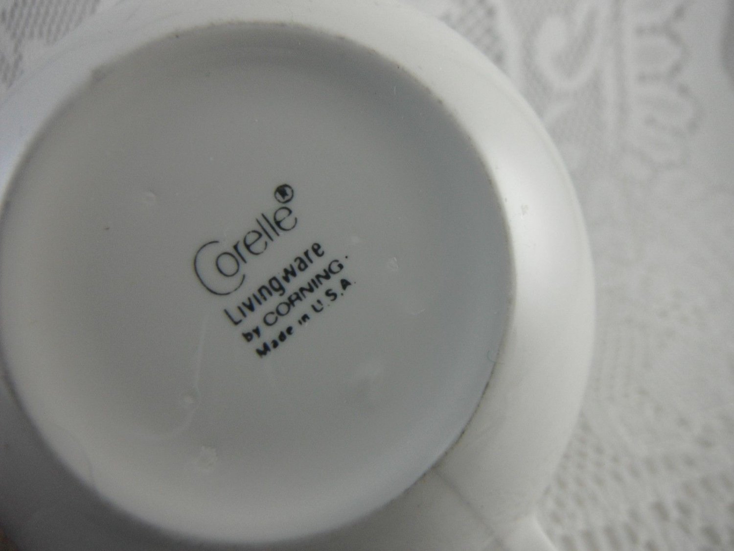 Corelle Livingware Corning Tea Cups Set of 8 Green and White Flower Trim tblpo1