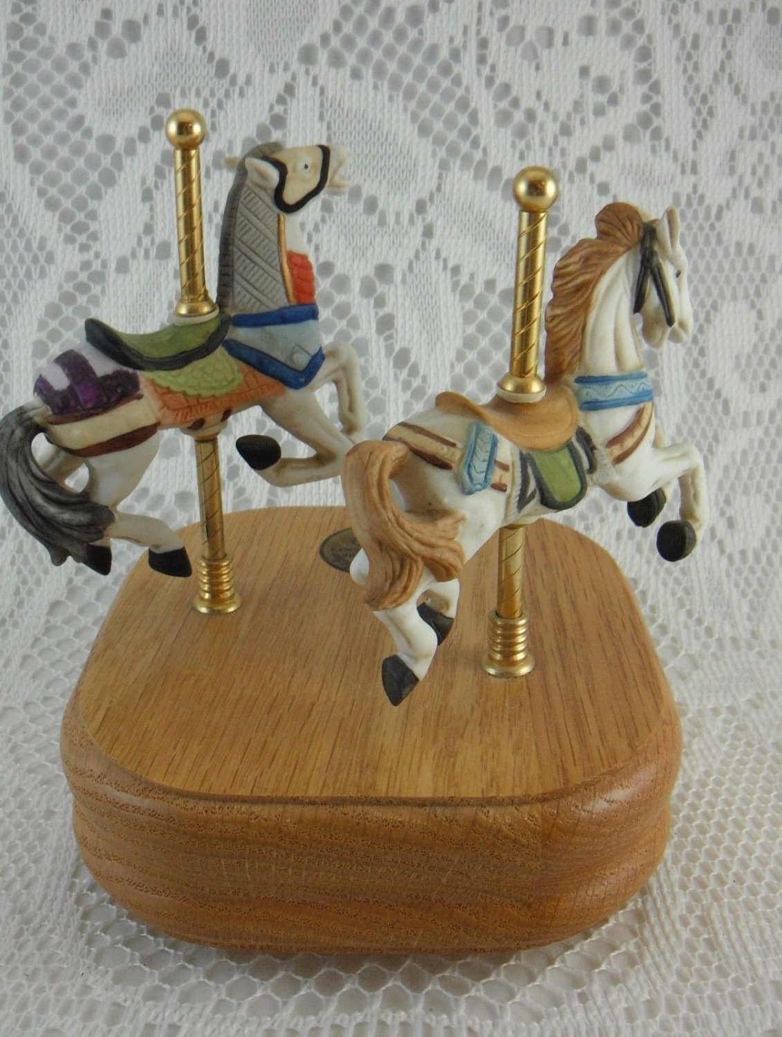 Art Memory Limited Edition Carousel Series 9742 Music Box Horses Ponies ...