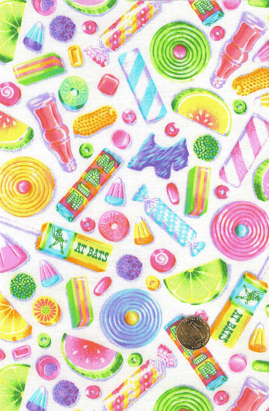 I Spy 6 by 9 inch Wax Candy Sucker Taffy Gum Novelty Fabric 6" x 9" Quilt Square