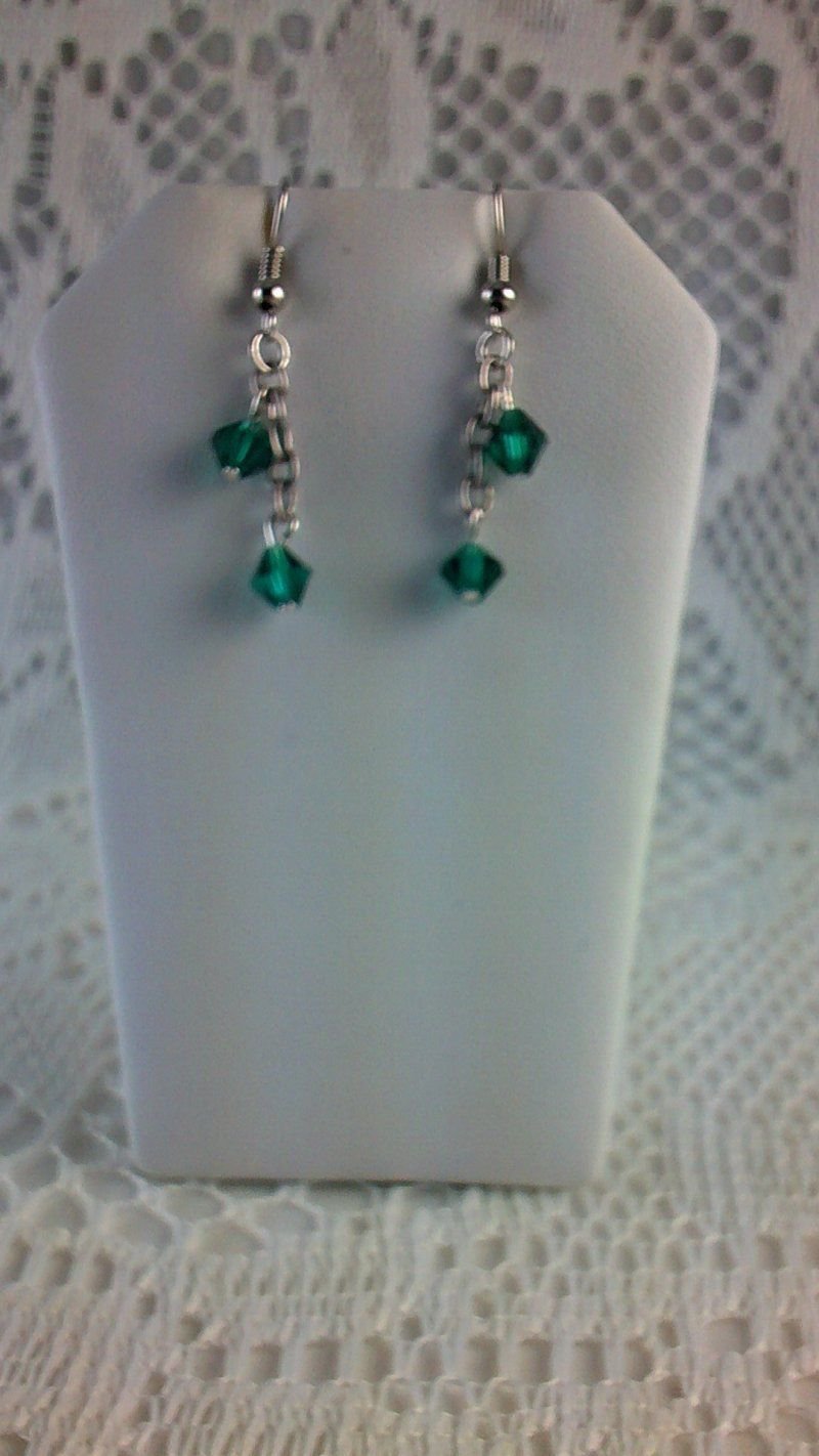 Handmade French Hook Style Earrings Fashion Jewelry Double Beaded Chain