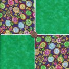4 inch Hard Candy Sweets Green Fabric Quilt Squares 100% Cotton osr3