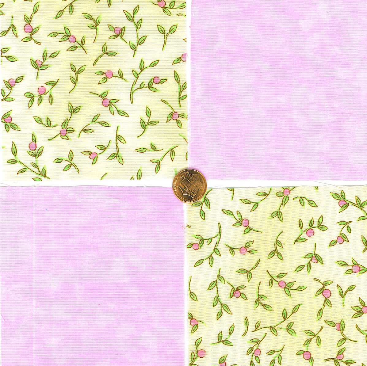 Pretty Little Pink Flowers and Rosebuds Fabric 100% Cotton Squares zw1