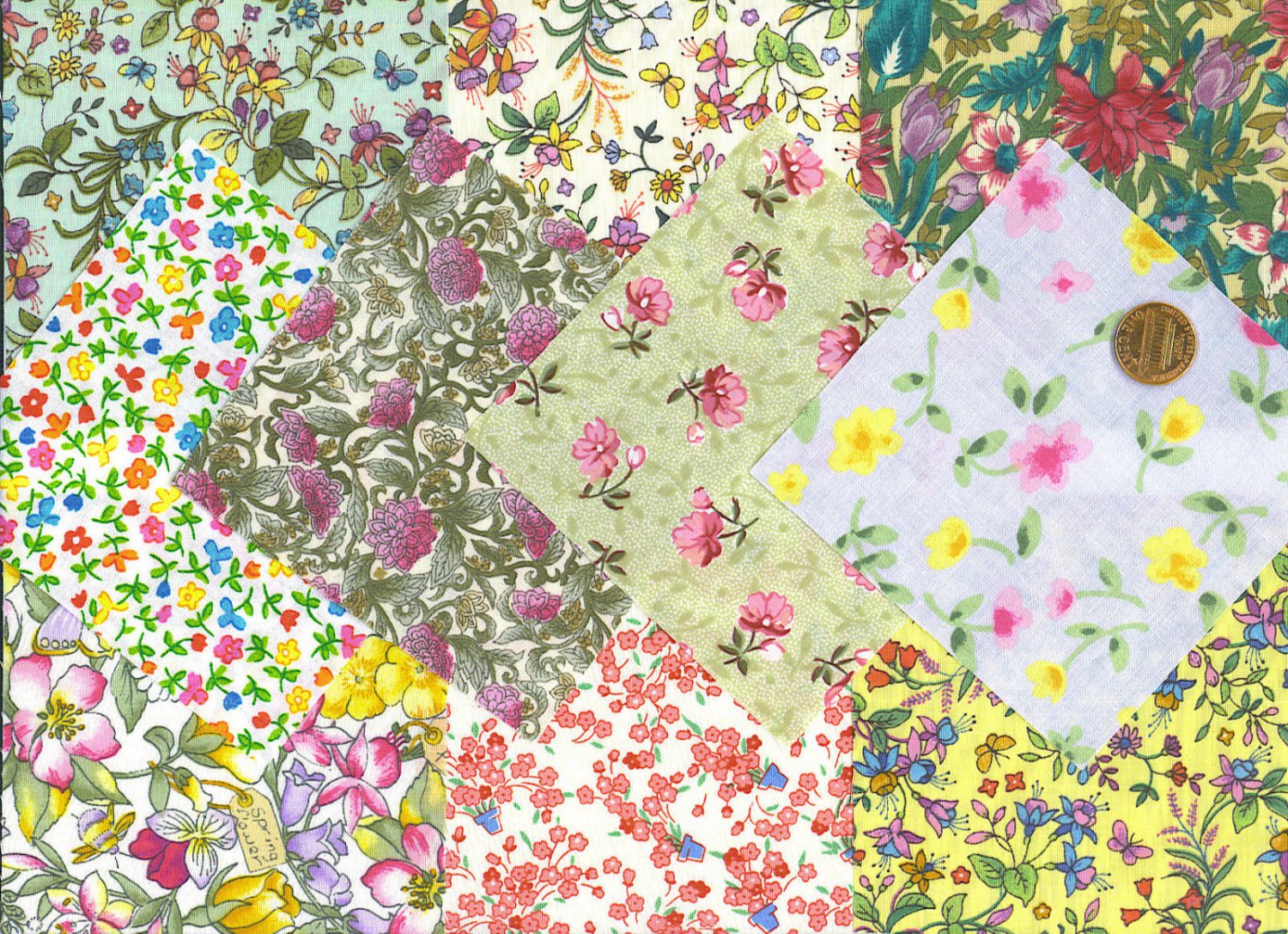 I spy flower floral assortment fabric novelty multi square fa set 1a I spy flower floral assortment fabric novelty multi square fa set 1a