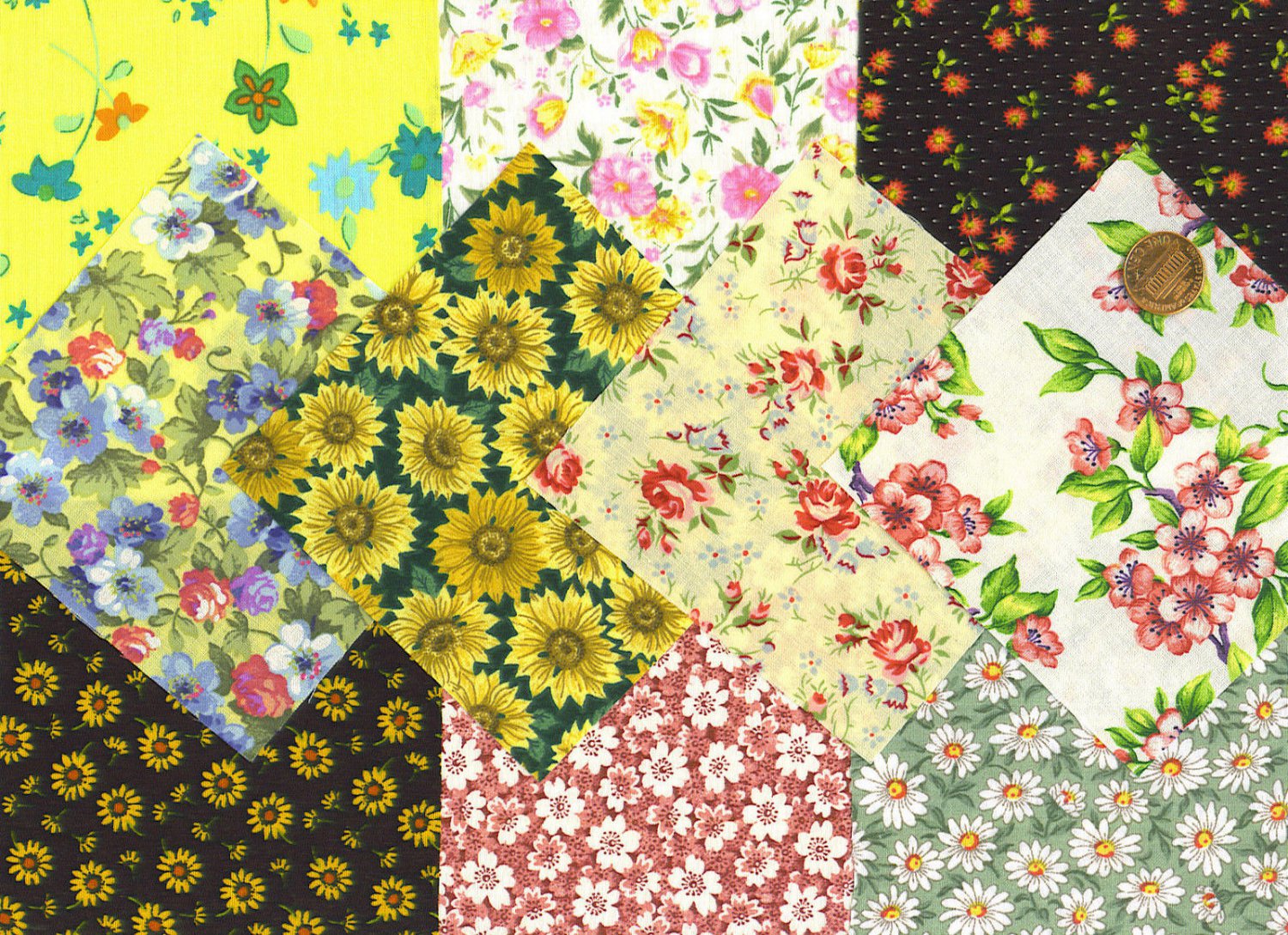 I spy flower floral assortment fabric novelty multi square fa set 1a I spy flower floral assortment fabric novelty multi square fa set 1a