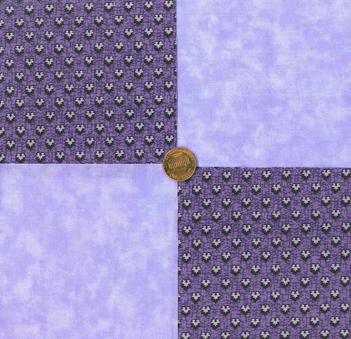 Passionate Purple Lavendar Hearts Fabric Novelty Quilt Squares my4