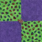 Ladybugs Purple Speckles 100% Cotton Fabric Quilt Square Blocks GE OOK