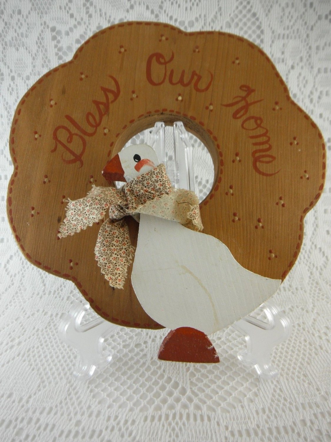 Vintage Wood Bless Our Home with Goose Indoor Wall Plaque tblpq1